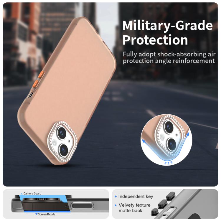 For iPhone 15 Plus Candy Diamond Frosted PC Hybrid TPU Phone Case