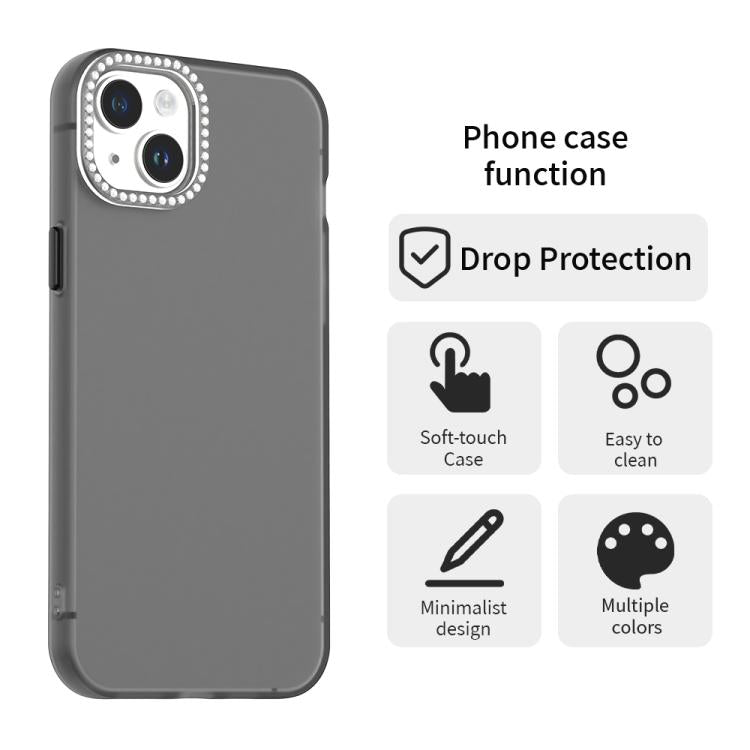 For iPhone 15 Plus Candy Diamond Frosted PC Hybrid TPU Phone Case