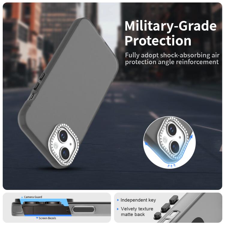 For iPhone 15 Plus Candy Diamond Frosted PC Hybrid TPU Phone Case