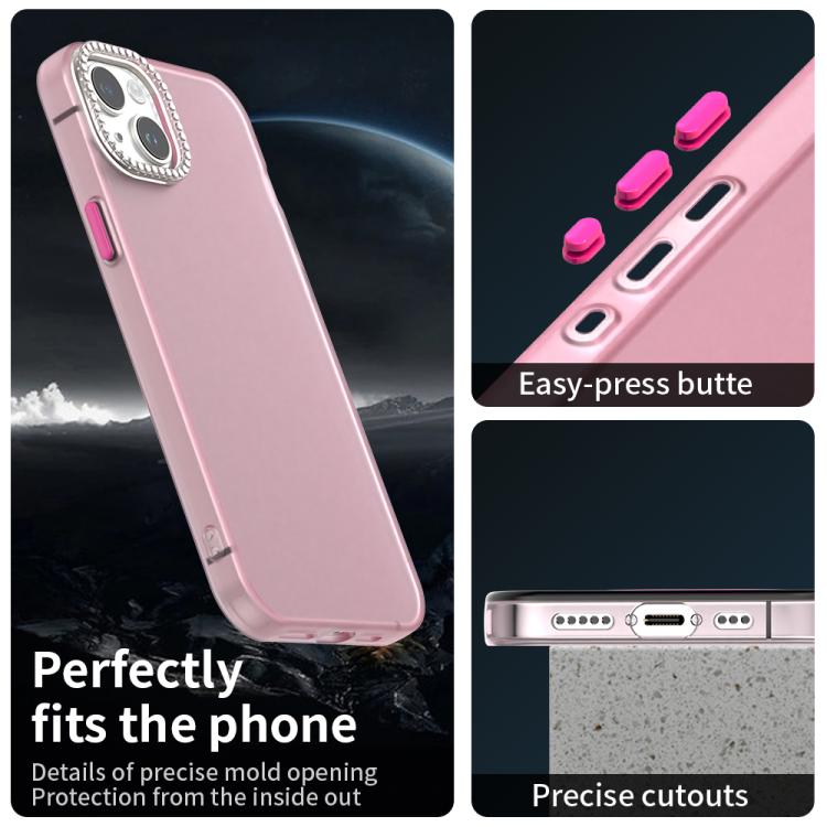 For iPhone 15 Plus Candy Diamond Frosted PC Hybrid TPU Phone Case