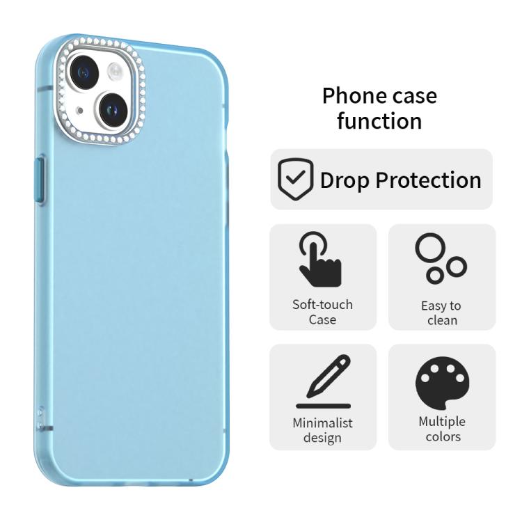 For iPhone 15 Plus Candy Diamond Frosted PC Hybrid TPU Phone Case