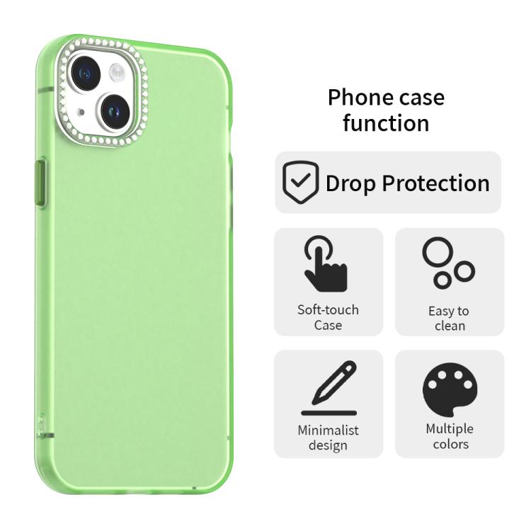 For iPhone 15 Plus Candy Diamond Frosted PC Hybrid TPU Phone Case