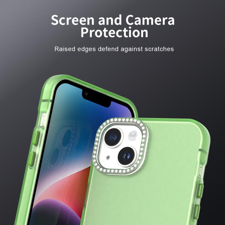 For iPhone 15 Plus Candy Diamond Frosted PC Hybrid TPU Phone Case