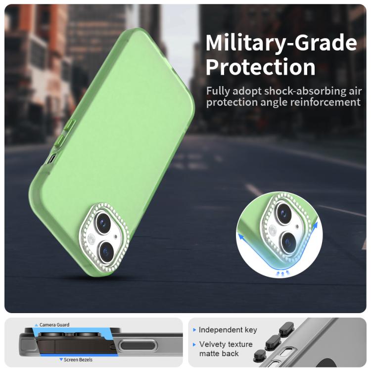 For iPhone 15 Plus Candy Diamond Frosted PC Hybrid TPU Phone Case