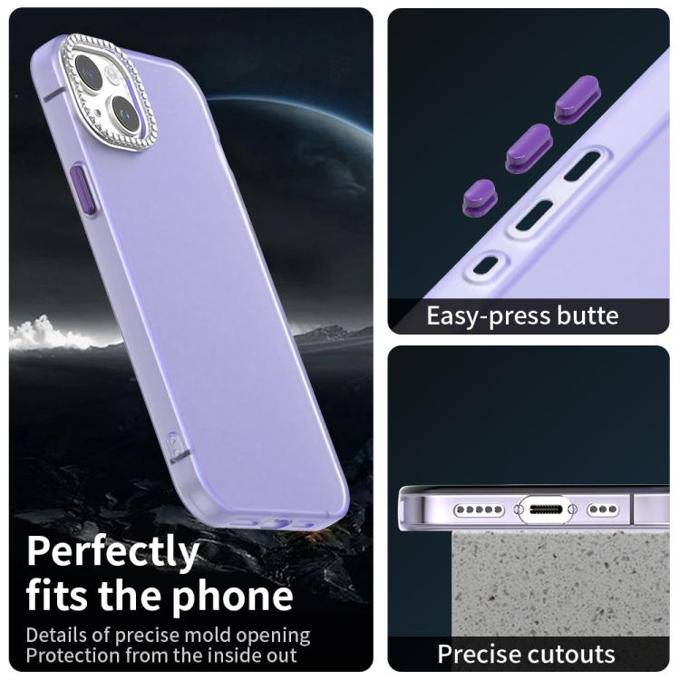 For iPhone 15 Plus Candy Diamond Frosted PC Hybrid TPU Phone Case