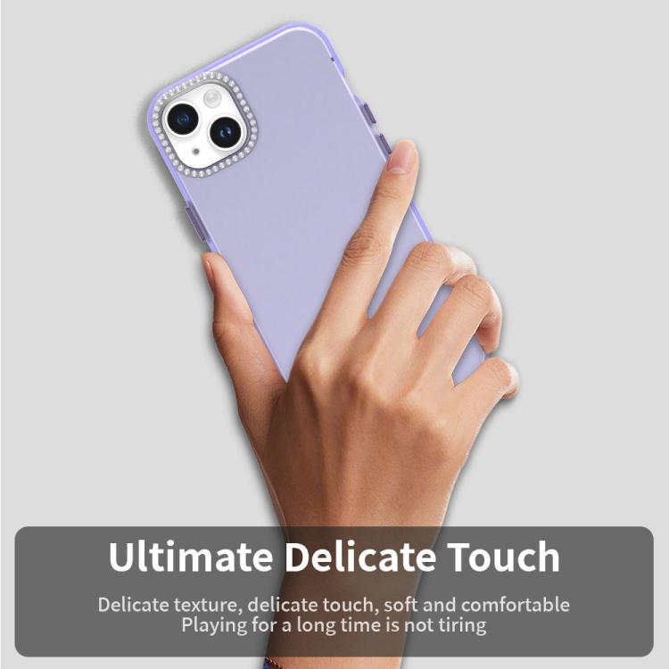 For iPhone 15 Plus Candy Diamond Frosted PC Hybrid TPU Phone Case