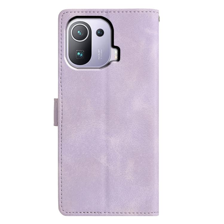 For Xiaomi 11 Pro Triangles Embossed Leather Phone Case