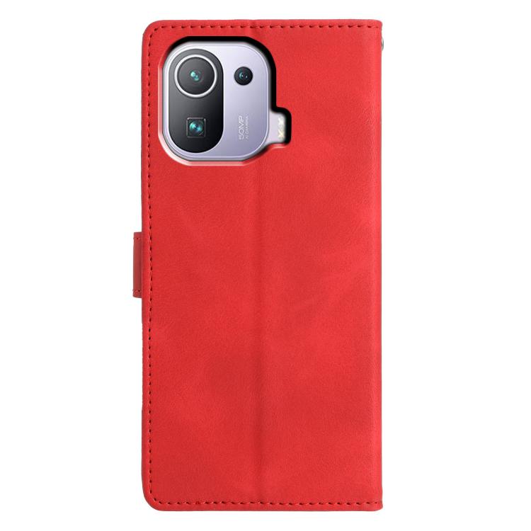 For Xiaomi 11 Pro Triangles Embossed Leather Phone Case