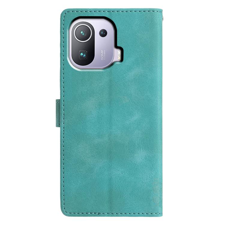 For Xiaomi 11 Pro Triangles Embossed Leather Phone Case