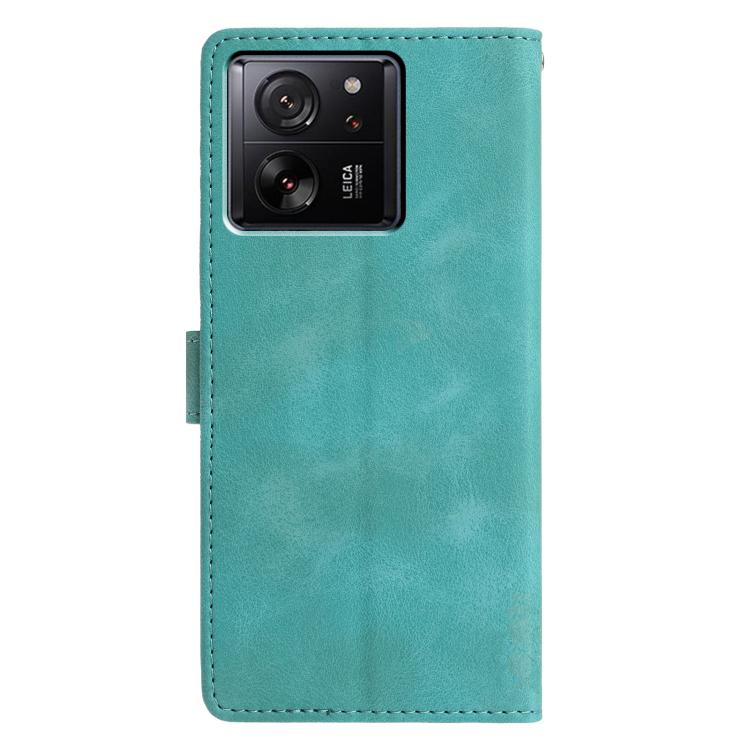 For Xiaomi 14T Triangles Embossed Leather Phone Case