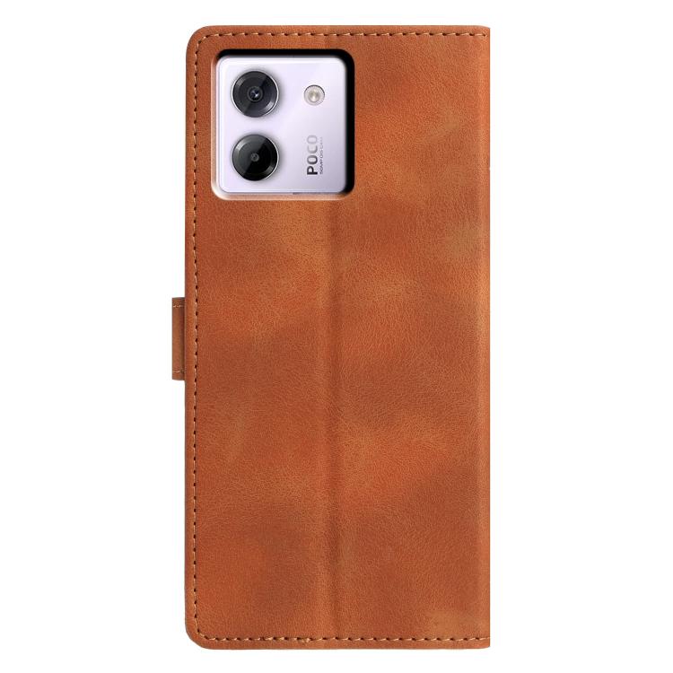 For Xiaomi Poco M7 Pro 5G Triangles Embossed Leather Phone Case