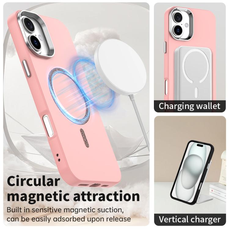 For iPhone 16 Glitter Series Magsafe PC Hybrid TPU Phone Case