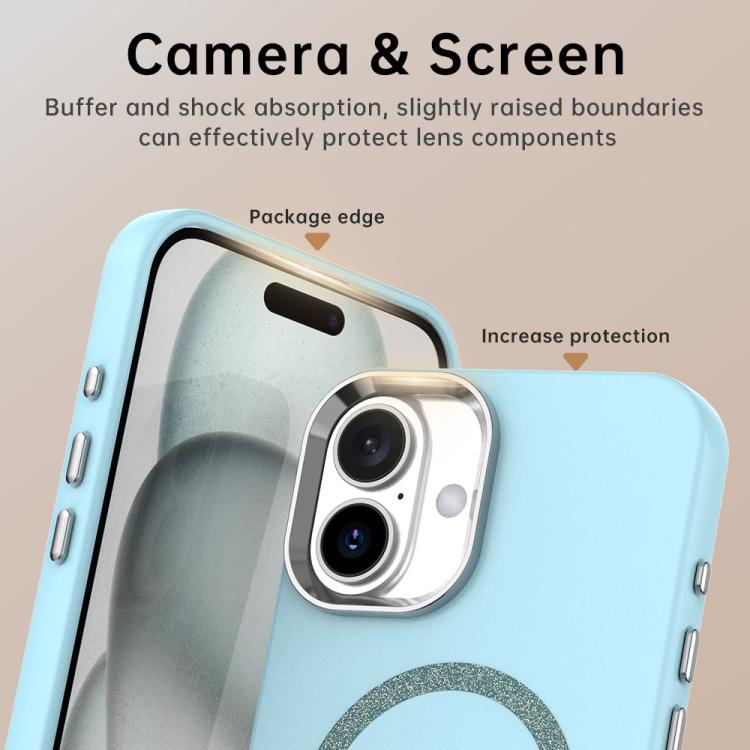 For iPhone 16 Glitter Series Magsafe PC Hybrid TPU Phone Case