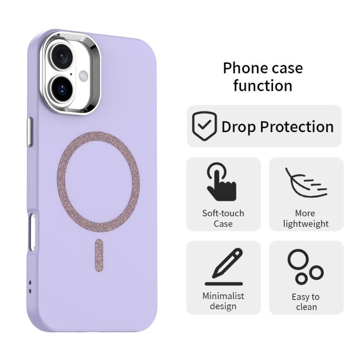 For iPhone 16 Glitter Series Magsafe PC Hybrid TPU Phone Case