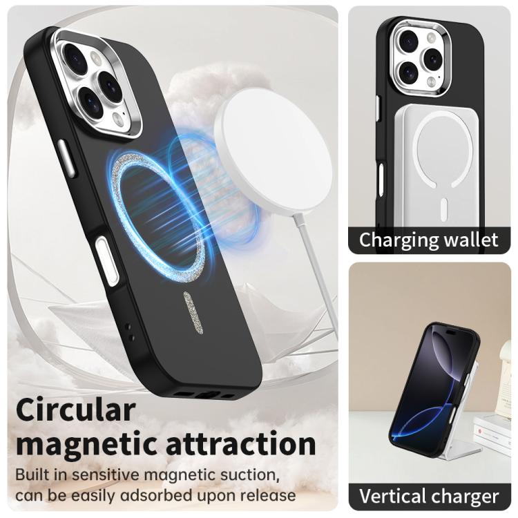 For iPhone 16 Pro Glitter Series Magsafe PC Hybrid TPU Phone Case