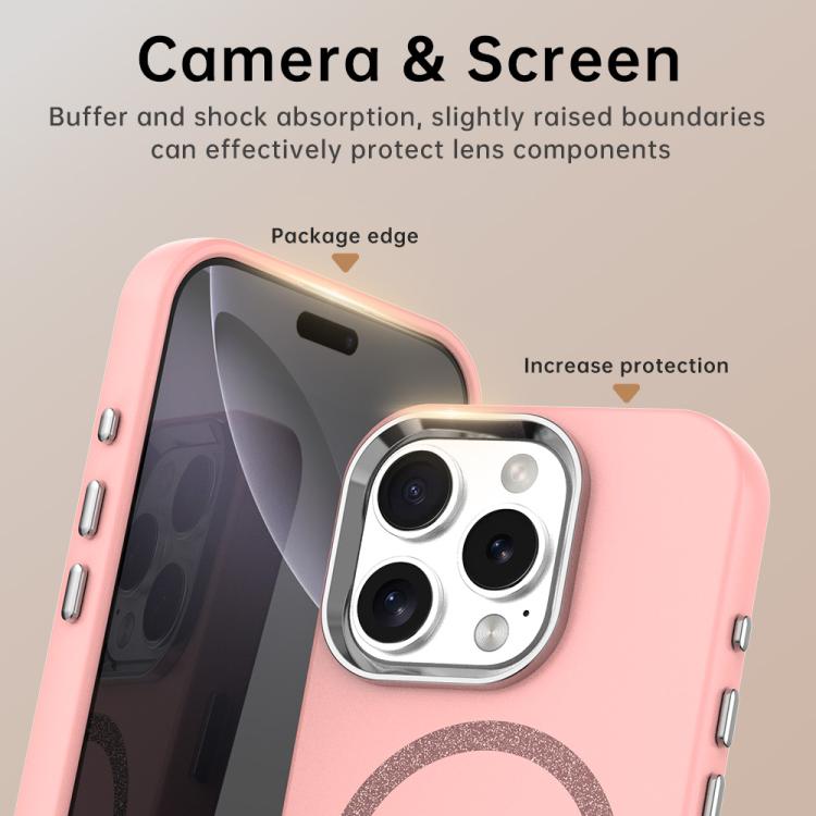 For iPhone 16 Pro Glitter Series Magsafe PC Hybrid TPU Phone Case