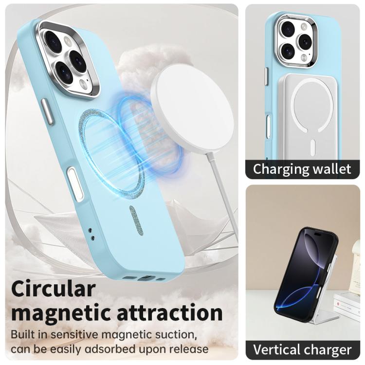 For iPhone 16 Pro Glitter Series Magsafe PC Hybrid TPU Phone Case