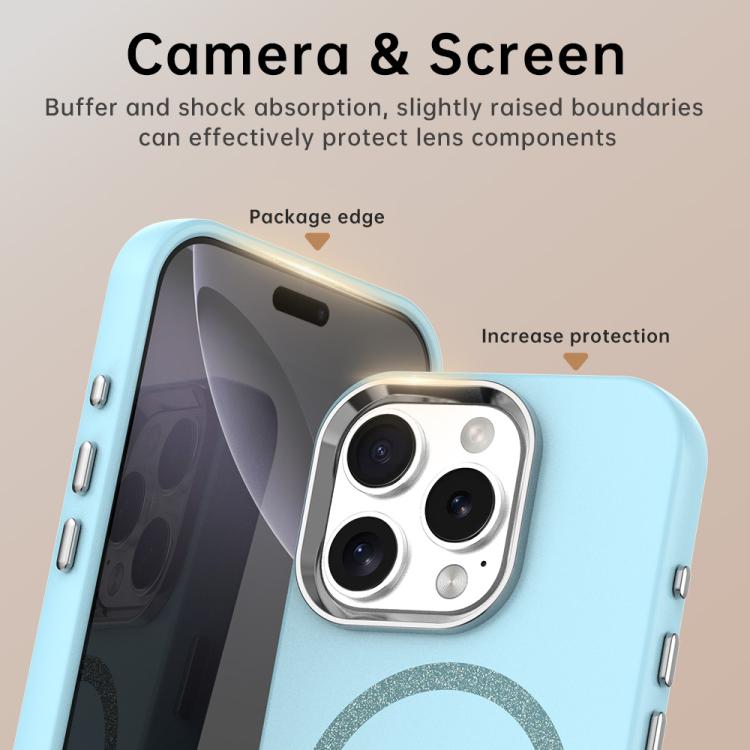 For iPhone 16 Pro Glitter Series Magsafe PC Hybrid TPU Phone Case