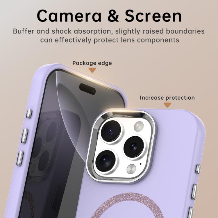 For iPhone 16 Pro Max Glitter Series Magsafe PC Hybrid TPU Phone Case
