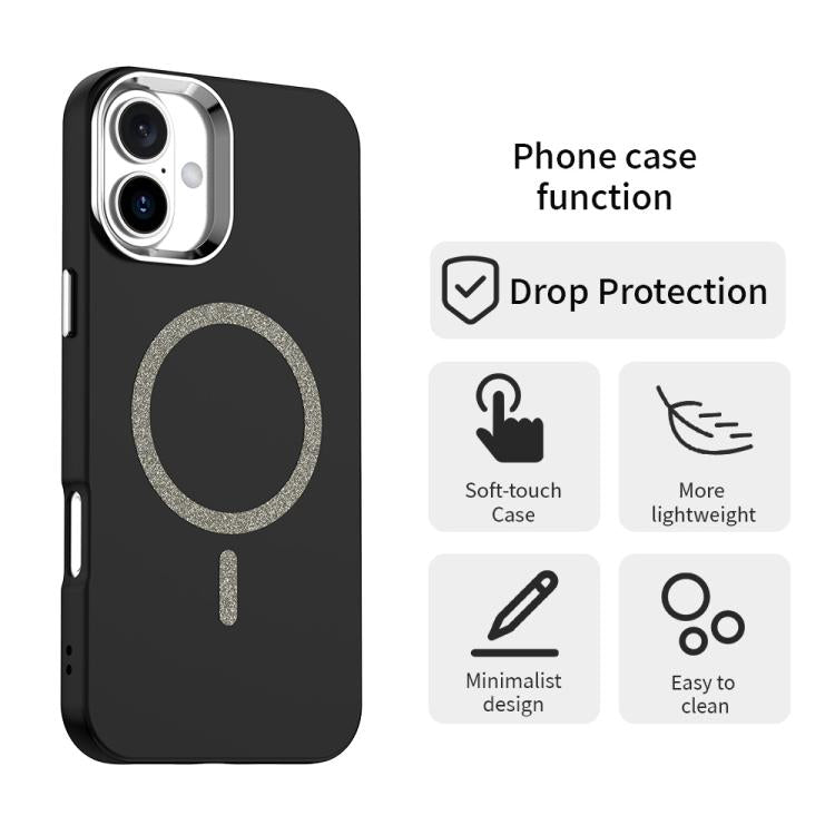 For iPhone 16 Plus Glitter Series Magsafe PC Hybrid TPU Phone Case