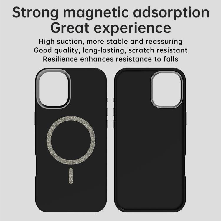 For iPhone 16 Plus Glitter Series Magsafe PC Hybrid TPU Phone Case