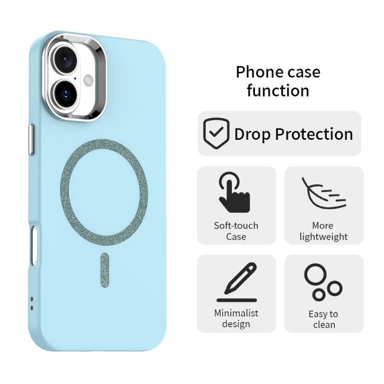 For iPhone 16 Plus Glitter Series Magsafe PC Hybrid TPU Phone Case