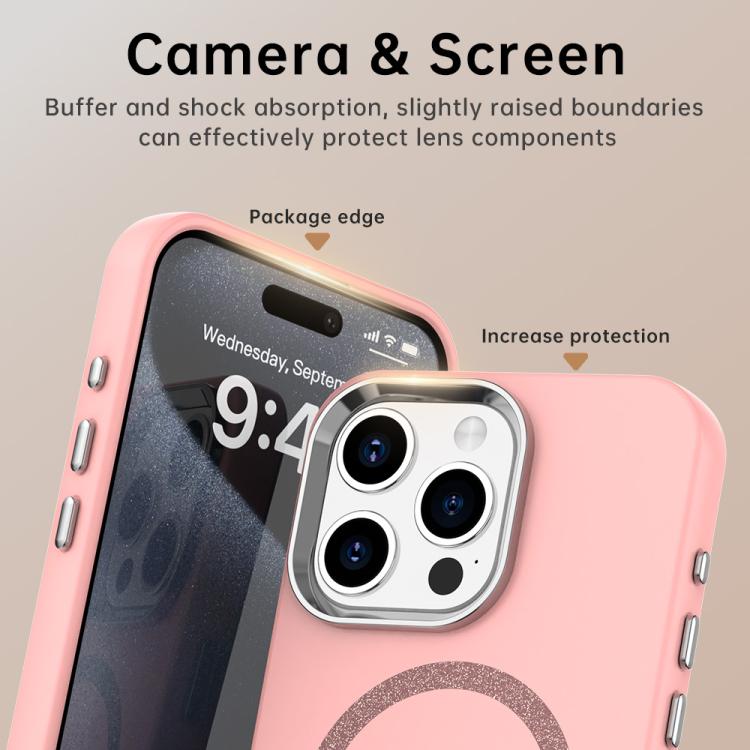 For iPhone 15 Pro Max Glitter Series Magsafe PC Hybrid TPU Phone Case
