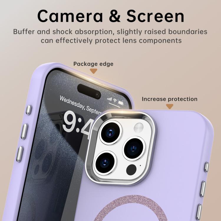 For iPhone 15 Pro Max Glitter Series Magsafe PC Hybrid TPU Phone Case