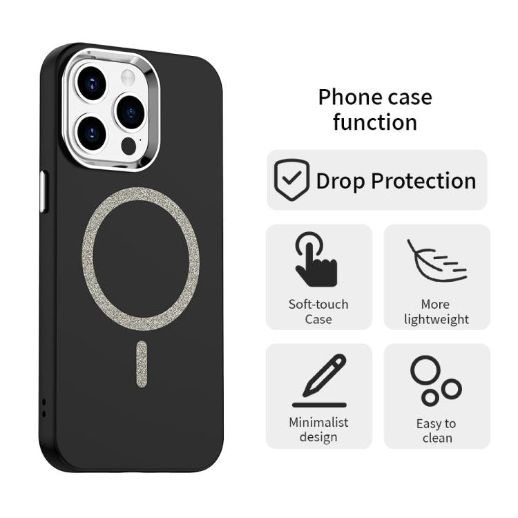 For iPhone 15 Pro Glitter Series Magsafe PC Hybrid TPU Phone Case
