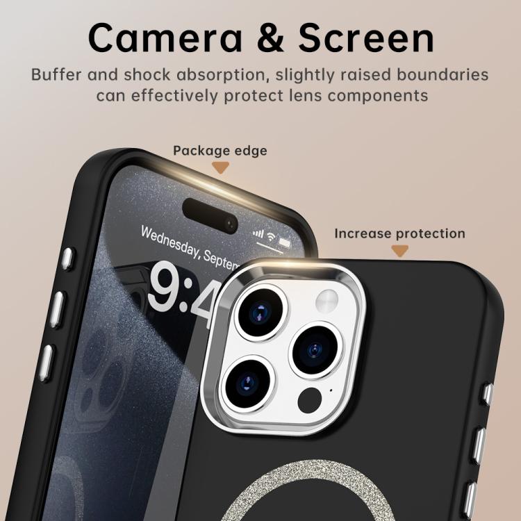 For iPhone 15 Pro Glitter Series Magsafe PC Hybrid TPU Phone Case