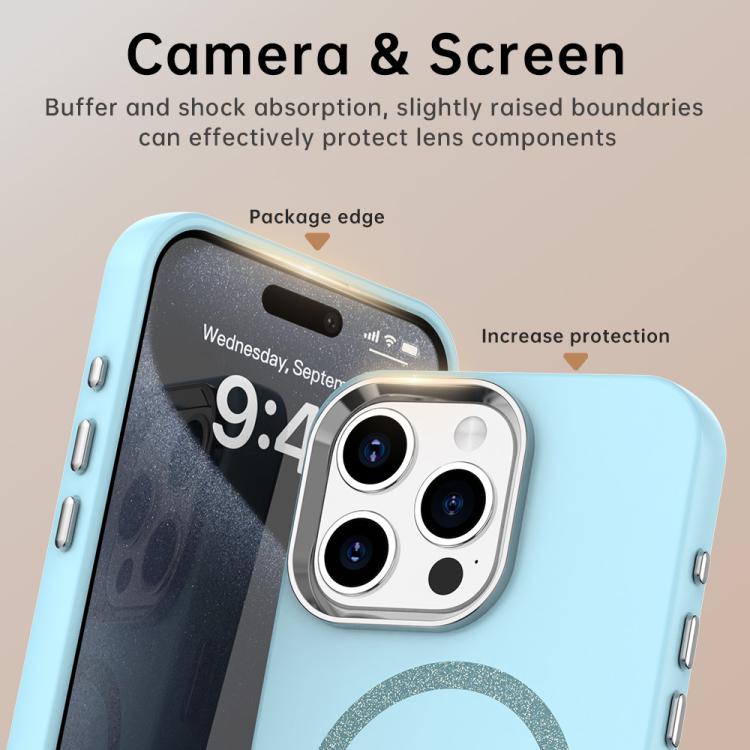 For iPhone 15 Pro Glitter Series Magsafe PC Hybrid TPU Phone Case