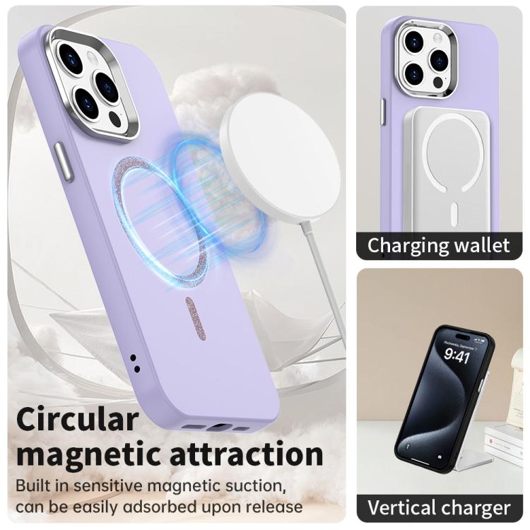 For iPhone 15 Pro Glitter Series Magsafe PC Hybrid TPU Phone Case