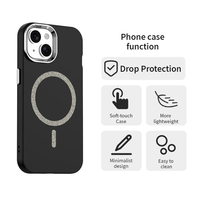 For iPhone 15 Glitter Series Magsafe PC Hybrid TPU Phone Case
