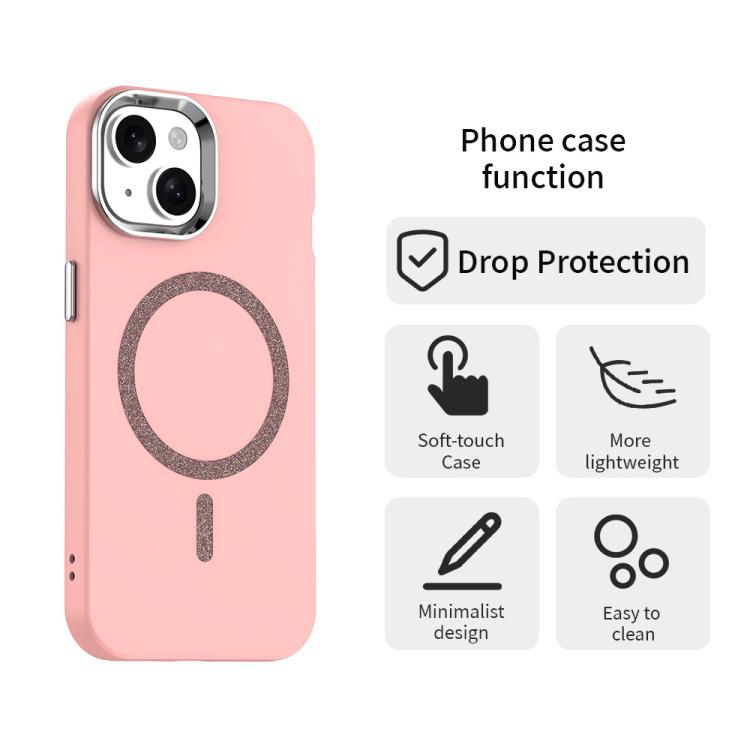 For iPhone 15 Glitter Series Magsafe PC Hybrid TPU Phone Case