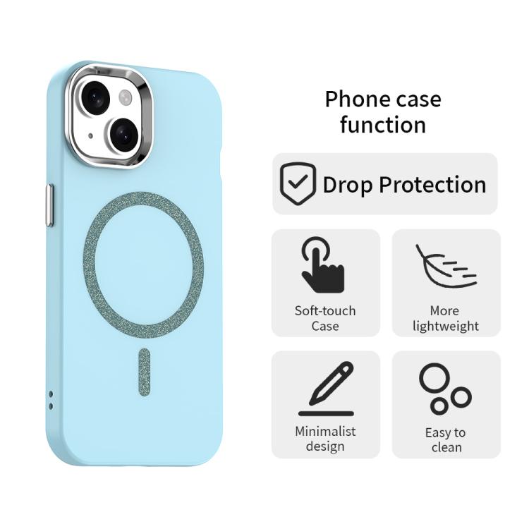 For iPhone 15 Glitter Series Magsafe PC Hybrid TPU Phone Case