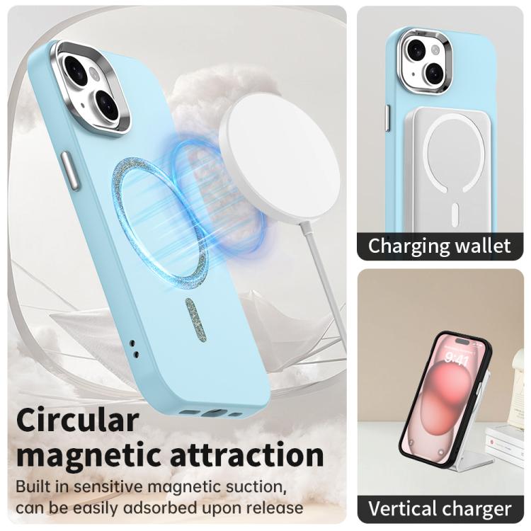 For iPhone 15 Glitter Series Magsafe PC Hybrid TPU Phone Case