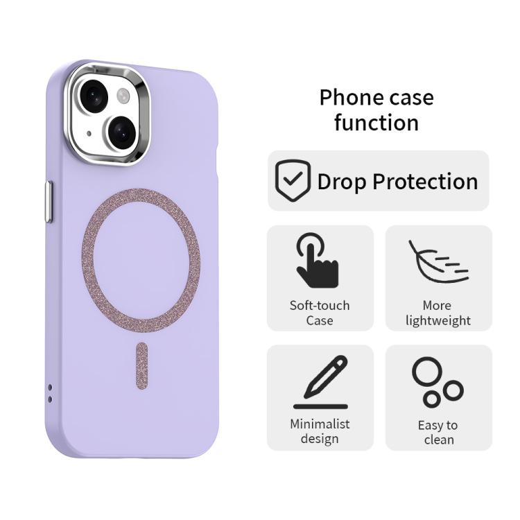 For iPhone 15 Glitter Series Magsafe PC Hybrid TPU Phone Case