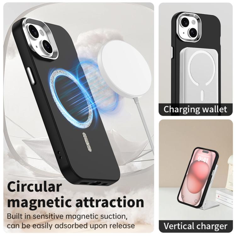 For iPhone 15 Plus Glitter Series Magsafe PC Hybrid TPU Phone Case