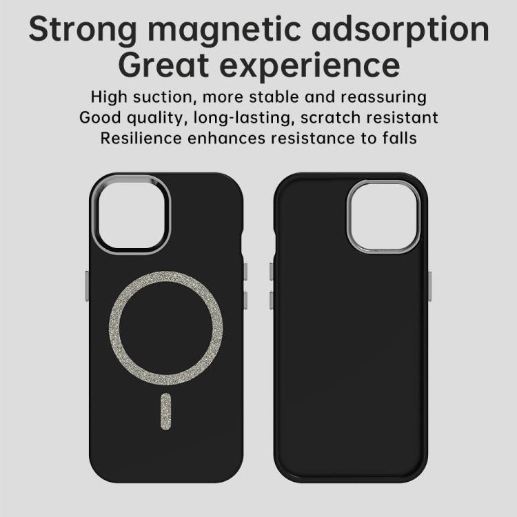 For iPhone 15 Plus Glitter Series Magsafe PC Hybrid TPU Phone Case