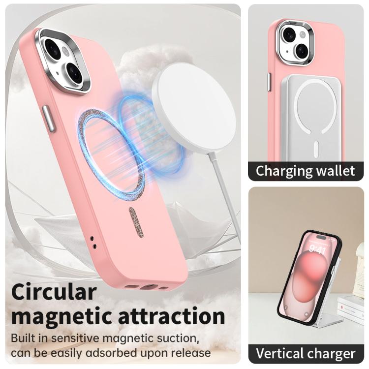 For iPhone 15 Plus Glitter Series Magsafe PC Hybrid TPU Phone Case