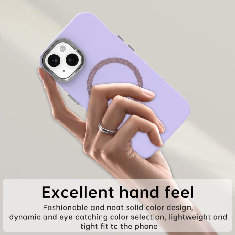 For iPhone 15 Plus Glitter Series Magsafe PC Hybrid TPU Phone Case