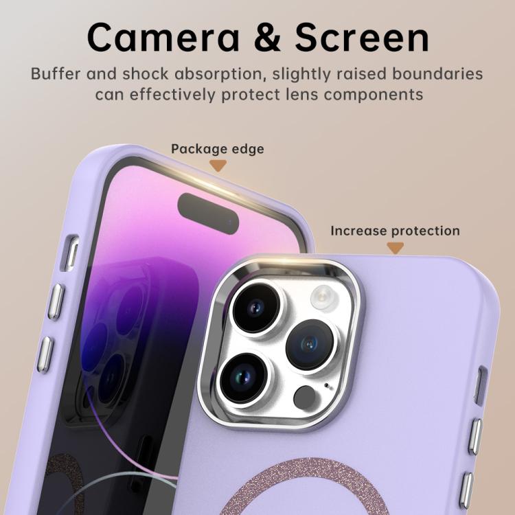 For iPhone 14 Pro Max Glitter Series Magsafe PC Hybrid TPU Phone Case