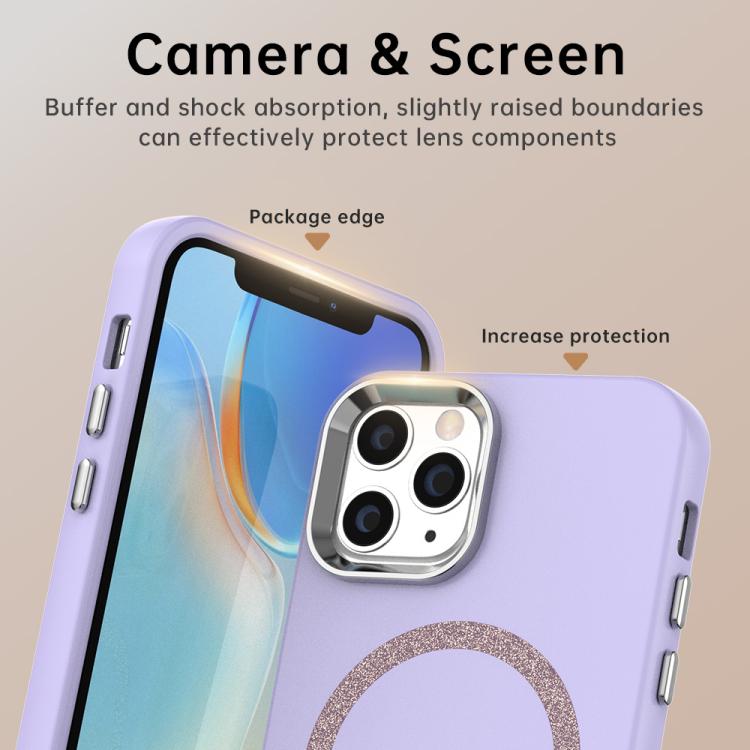For iPhone 12 Pro Max Glitter Series Magsafe PC Hybrid TPU Phone Case