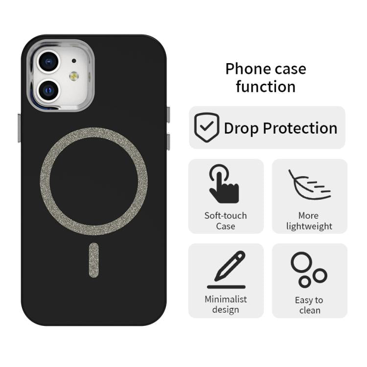 For iPhone 12 Glitter Series Magsafe PC Hybrid TPU Phone Case