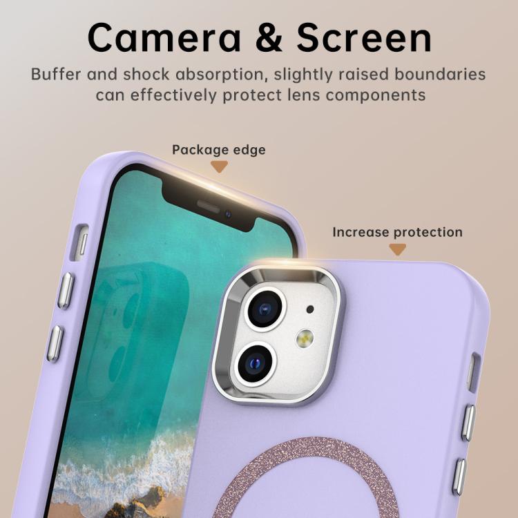 For iPhone 12 Glitter Series Magsafe PC Hybrid TPU Phone Case