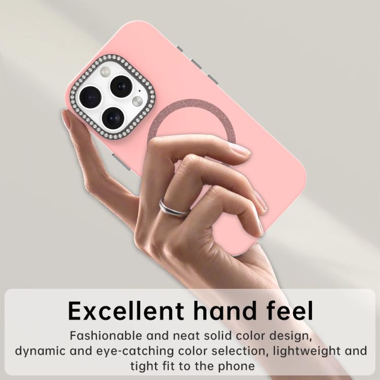 For iPhone 16 Pro Max Glitter Rhinestones Series Magsafe PC Hybrid TPU Phone Case