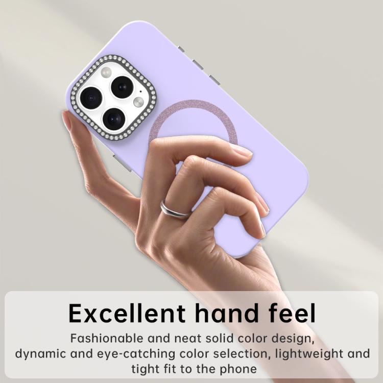 For iPhone 16 Pro Max Glitter Rhinestones Series Magsafe PC Hybrid TPU Phone Case