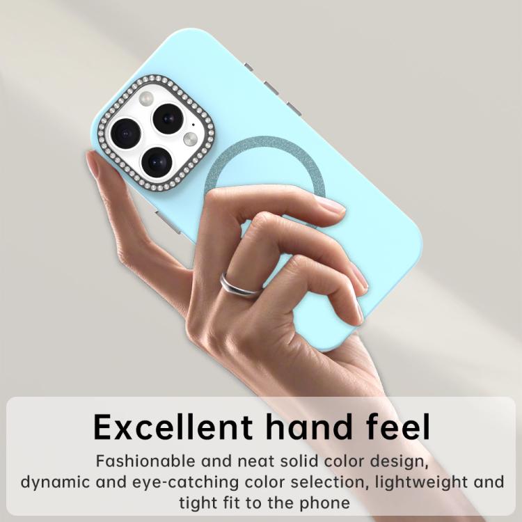 For iPhone 16 Pro Glitter Rhinestones Series Magsafe PC Hybrid TPU Phone Case