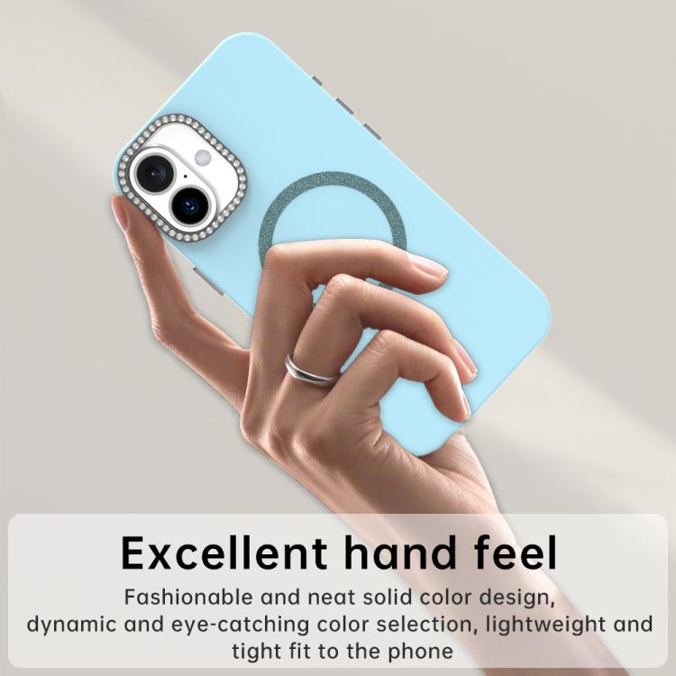 For iPhone 16 Plus Glitter Rhinestones Series Magsafe PC Hybrid TPU Phone Case