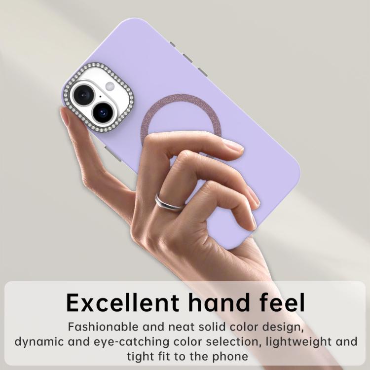 For iPhone 16 Plus Glitter Rhinestones Series Magsafe PC Hybrid TPU Phone Case
